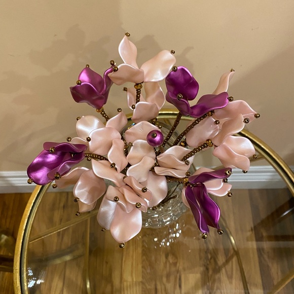 Set of New Handmade 16 Beaded Pink & purple color Artificial Flower Stems - Picture 3 of 6